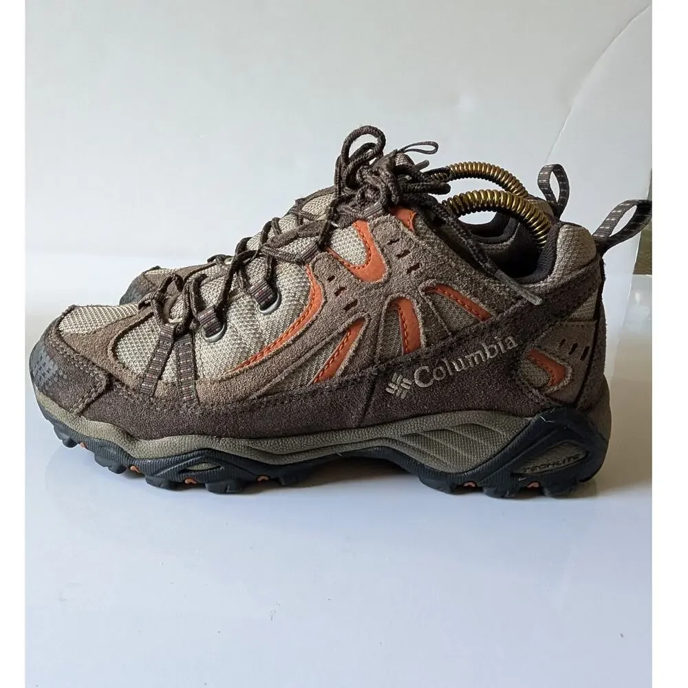 COLUMBIA Omni Grip Firelane Brown Orange Low Top Hiking Trail‎ Shoes Men's 7